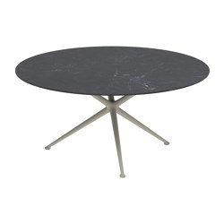 Exes table 160cm round coated aluminium & ceram top | Dining tables | Royal Botania