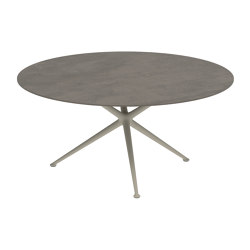 Exes table 160cm round coated aluminium & ceram top | Tavoli pranzo | Royal Botania