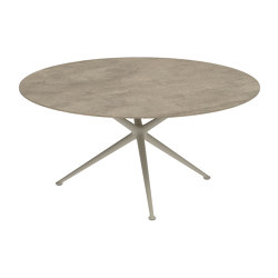 Exes table 160cm round coated aluminium & ceram top | Dining tables | Royal Botania