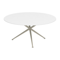 Exes table 160cm round coated aluminium & ceram top | Tavoli pranzo | Royal Botania