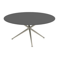 Exes table 160cm round coated aluminium & plateau en céramique | Tables de repas | Royal Botania