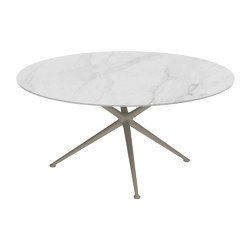 Exes table 160cm round coated aluminium & plateau en céramique | Tables de repas | Royal Botania