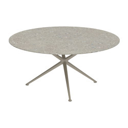 Exes table 160cm round coated aluminium & plateau en céramique | Tables de repas | Royal Botania