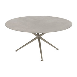 Exes table 160cm round coated aluminium & plateau en céramique | Tables de repas | Royal Botania