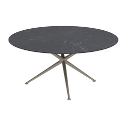 Exes table 160cm round coated aluminium & plateau en céramique | Tables de repas | Royal Botania