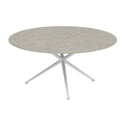 Exes table 160cm round coated aluminium & ceram top | Tavoli pranzo | Royal Botania