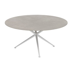 Exes table 160cm round coated aluminium & plateau en céramique | Tables de repas | Royal Botania