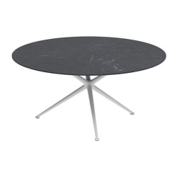 Exes table 160cm round coated aluminium & ceram top | Dining tables | Royal Botania