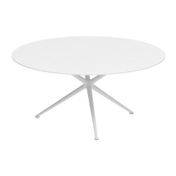 Exes table 160cm round coated aluminium & ceram top | Dining tables | Royal Botania