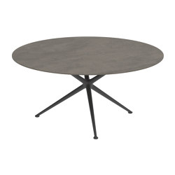 Exes table 160cm round coated aluminium & plateau en céramique | Tables de repas | Royal Botania