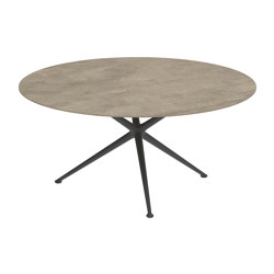 Exes table 160cm round coated aluminium & ceram top | Dining tables | Royal Botania