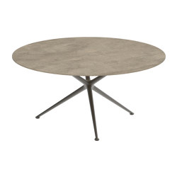 Exes table 160cm round coated aluminium & plateau en céramique | Tables de repas | Royal Botania