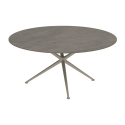 Exes table 160cm round coated aluminium & ceram top | Dining tables | Royal Botania