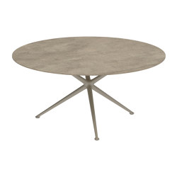 Exes table 160cm round coated aluminium & ceram top | Dining tables | Royal Botania