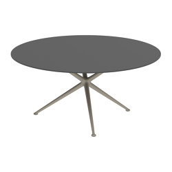 Exes table 160cm round coated aluminium & plateau en céramique | Tables de repas | Royal Botania