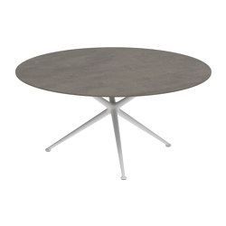 Exes table 160cm round coated aluminium & plateau en céramique | Tables de repas | Royal Botania