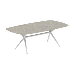 Exes table 220x120cm coated aluminium & plateau en céramique | Tables de repas | Royal Botania