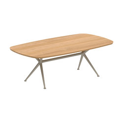 Exes table 220x120cm coated aluminium & teak top | Mesas comedor | Royal Botania