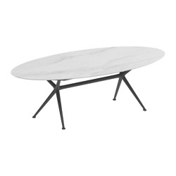 Exes table 250x130cm ellips coated aluminium & plateau en céramique | Tables de repas | Royal Botania