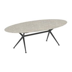 Exes table 250x130cm ellips coated aluminium & ceram top | Tavoli pranzo | Royal Botania