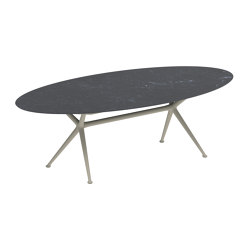 Exes table 250x130cm ellips coated aluminium & ceram top | Tavoli pranzo | Royal Botania