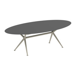 Exes table 250x130cm ellips coated aluminium & ceram top | Tavoli pranzo | Royal Botania