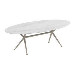 Exes table 250x130cm ellips coated aluminium & ceram top | Tavoli pranzo | Royal Botania