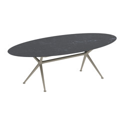 Exes table 250x130cm ellips coated aluminium & ceram top | Tavoli pranzo | Royal Botania