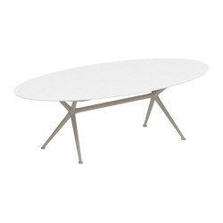 Exes table 250x130cm ellips coated aluminium & ceram top | Tavoli pranzo | Royal Botania