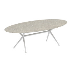 Exes table 250x130cm ellips coated aluminium & ceram top | Tavoli pranzo | Royal Botania