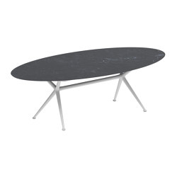 Exes table 250x130cm ellips coated aluminium & ceram top | Tavoli pranzo | Royal Botania