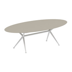 Exes table 250x130cm ellips coated aluminium & ceram top | Tavoli pranzo | Royal Botania