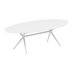 Exes table 250x130cm ellips coated aluminium & ceram top | Tavoli pranzo | Royal Botania