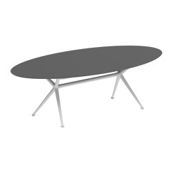 Exes table 250x130cm ellips coated aluminium & ceram top | Tavoli pranzo | Royal Botania