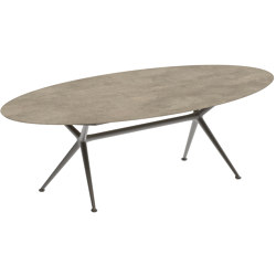 Exes table 250x130cm ellips coated aluminium & ceram top | Tavoli pranzo | Royal Botania