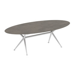 Exes table 250x130cm ellips coated aluminium & ceram top | Tavoli pranzo | Royal Botania