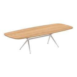 Exes table 300x120cm coated aluminium & teak top