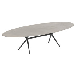 Exes table 320x140cm oval coated aluminium & ceram or teak top | Mesas comedor | Royal Botania