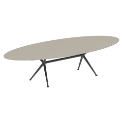 Exes table 320x140cm oval coated aluminium & ceram or teak top | Mesas comedor | Royal Botania