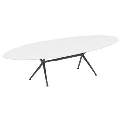 Exes table 320x140cm oval coated aluminium & ceram or teak top | Mesas comedor | Royal Botania