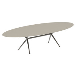 Exes table 320x140cm oval coated aluminium & ceram or teak top | Mesas comedor | Royal Botania