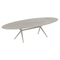 Exes table 320x140cm oval coated aluminium & ceram or teak top | Mesas comedor | Royal Botania