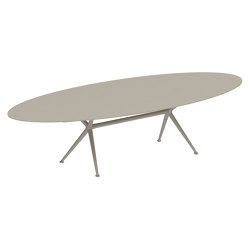 Exes table 320x140cm oval coated aluminium & ceram or teak top | Mesas comedor | Royal Botania