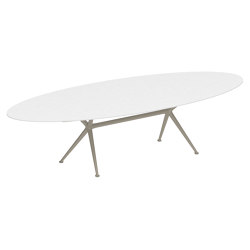 Exes table 320x140cm oval coated aluminium & ceram or teak top | Mesas comedor | Royal Botania