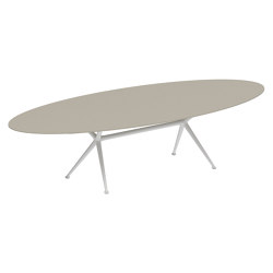 Exes table 320x140cm oval coated aluminium & ceram or teak top | Mesas comedor | Royal Botania