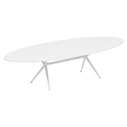 Exes table 320x140cm oval coated aluminium & ceram or teak top | Mesas comedor | Royal Botania