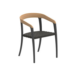 Jive arm chair coated aluminium, olefin fiber & teak | Chairs | Royal Botania