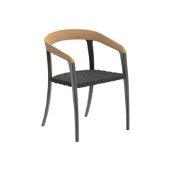 Jive arm chair coated aluminium, olefin fiber & teak | Sedie | Royal Botania