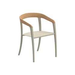 Jive arm chair coated alu & teak | Chairs | Royal Botania