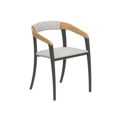 Jive arm chair coated alu & teak | Chairs | Royal Botania